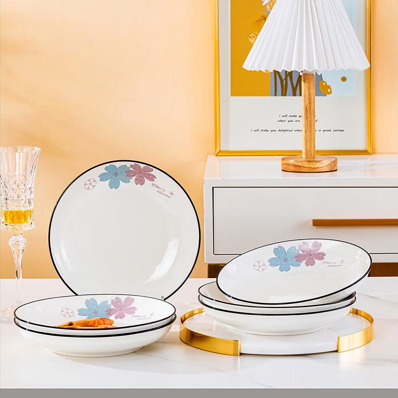 Haoya Jingdezhen Flourishing Flowers Ceramic Dinner Plate Set