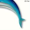 1 Stück Metallic Blau Delfin Wandkunst - Marine Heimdekoration