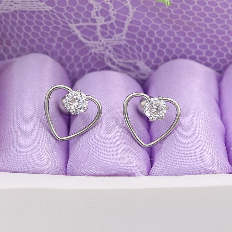 

Минималистичные японские и корейские серьги-гвоздики из титановой стали со звездой и цирконом для пирсинга хряща