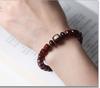 Women's Small-Leaf Rosewood Bracelet with Mother-of-Pearl Bead, Wenwan Buddhist Calming Ornament, Unisex.