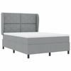 Box Spring Bed with Headboard Light Grey 140 x 190 cm Fabric