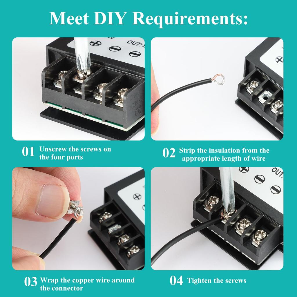 Mzhou 15W DC měnič s dvojitým vstupem na 5V 3A Snadná instalace pro CCTV, obsahuje šroubovák zdarma pro USB napájení 12/24V - Kamera pro nákladní vozidlo/RV, (CE