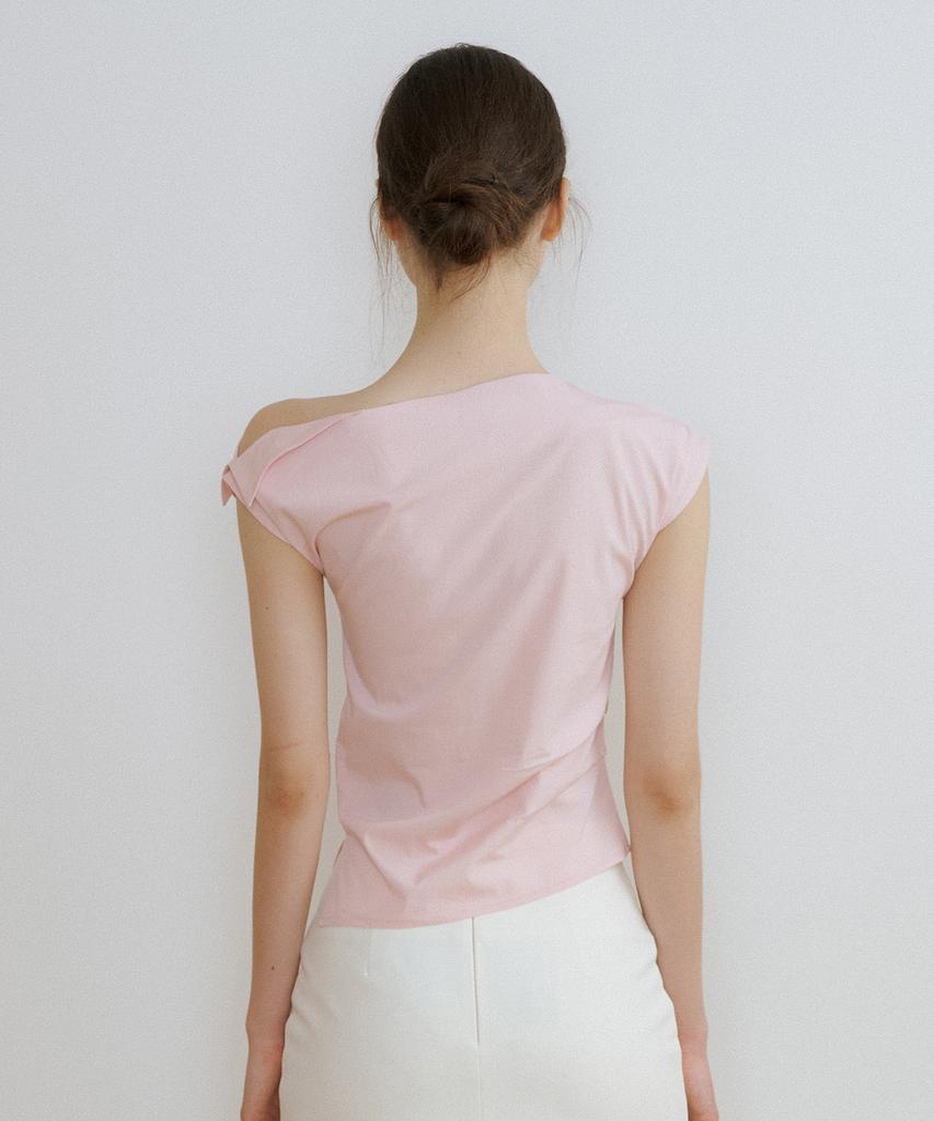 REORG Ce One Shoulder Blouse Baby Pink