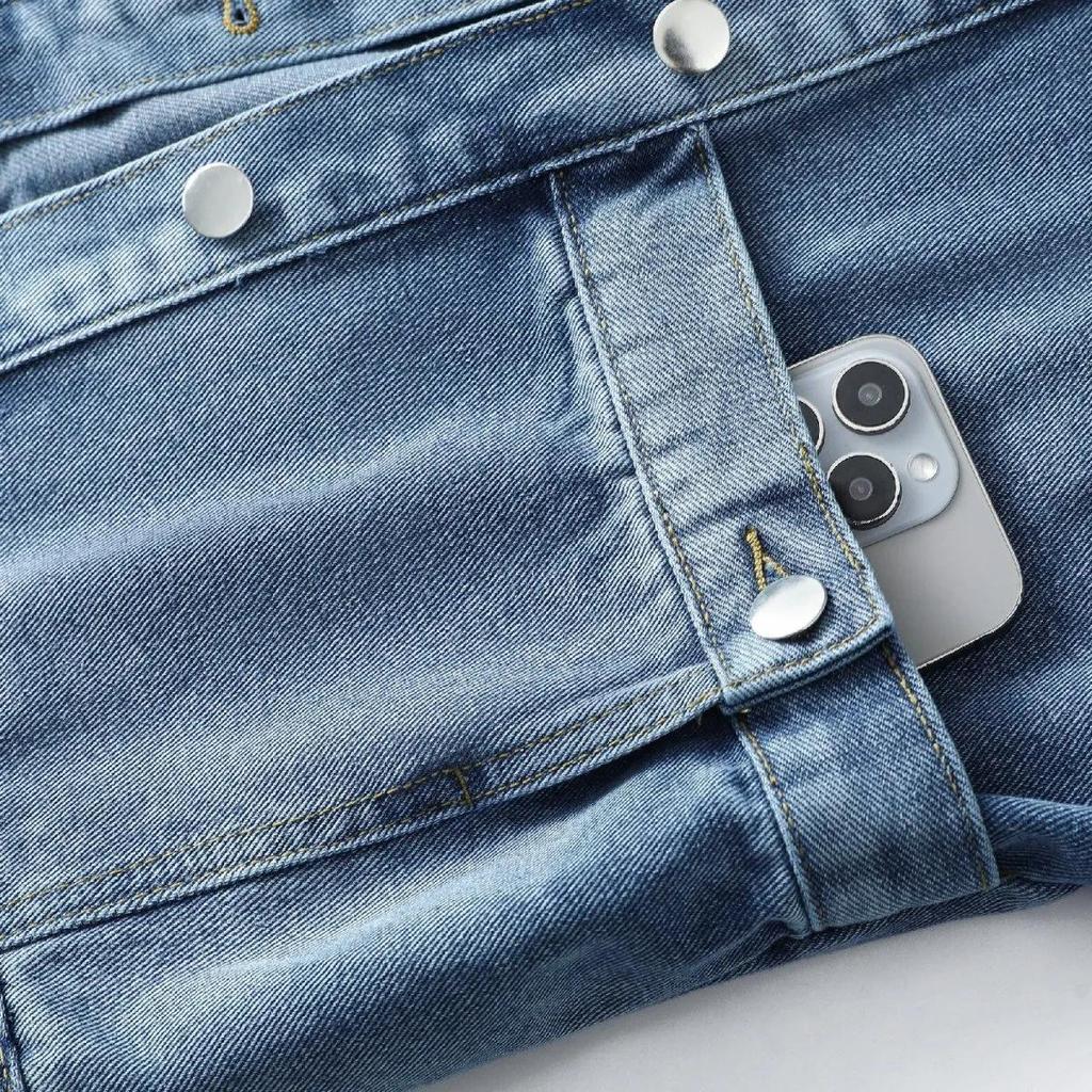 Giacca di Jeans da Donna a Singolo Petto per Primavera Autunno Capo d'Abbigliamento Casual Top da Cowboy Femminile