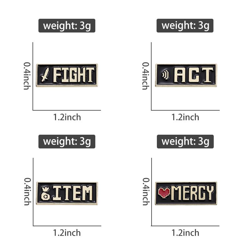Mercy-merke Undertale-spill Emailepin Kreativitet Tegneserie Dekorative brosjer Krage Reversmerke Mote Smykketilbehør Gave