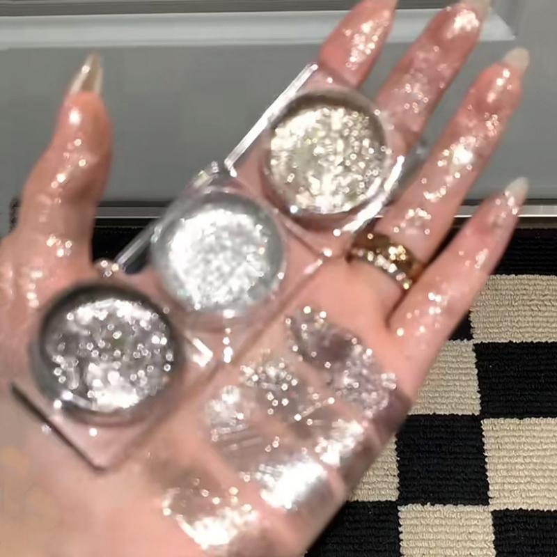 Glitter Punk Smoky Black Eyeshadow Gel Makeup Palette Metallic Dark Silver Wet Monochrome Eyes Shadow Highlighter Pearl Pigments Cosmetics