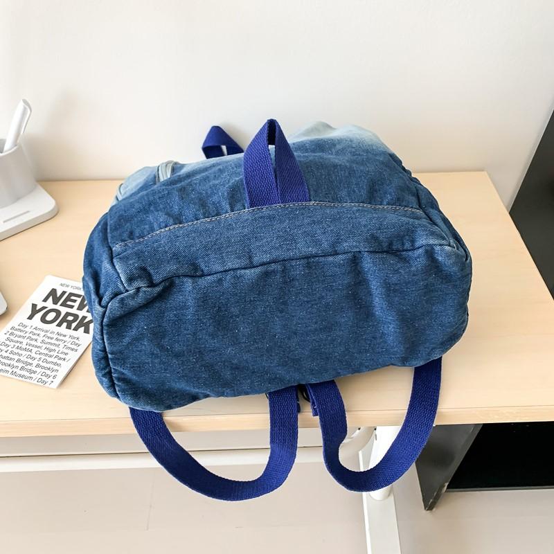 Gradient Retro Rucksack Große Kapazität Schüler Schultasche Jeans Rucksack