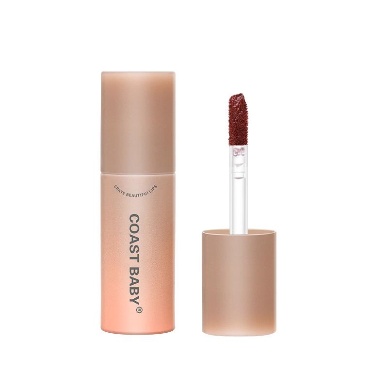 COAST BABY Velvet Lip Mud: Korean Style Pink Matte Finish Nude Lipstick for Students