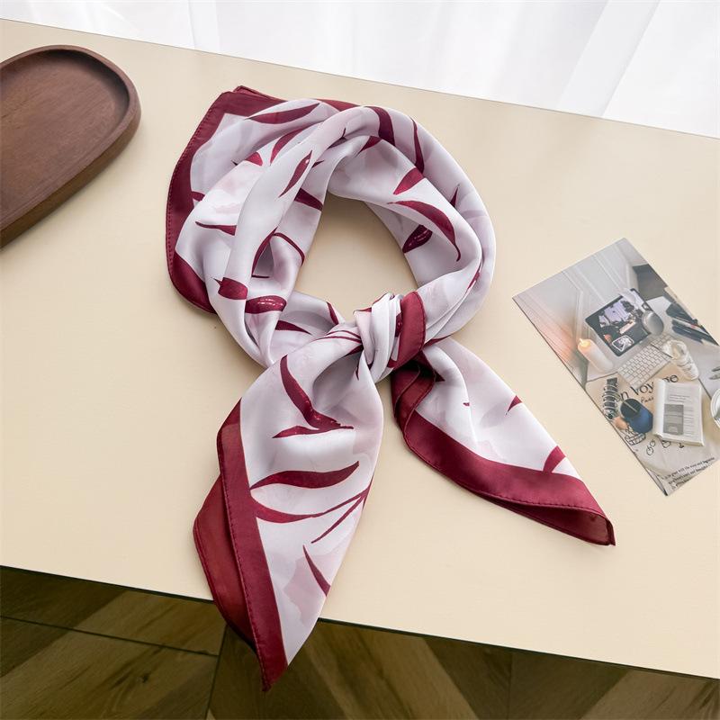 American retro imitation silk printing silk scarf small square scarf high-end shawl sunscreen neck scarf headscarf scarf new