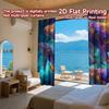 Set Of 2 Modern Flat Printing Curtains Without Rod Galactic Whales Ocean Fashionable Curtainments During Easter Holiday Curtain Polyester