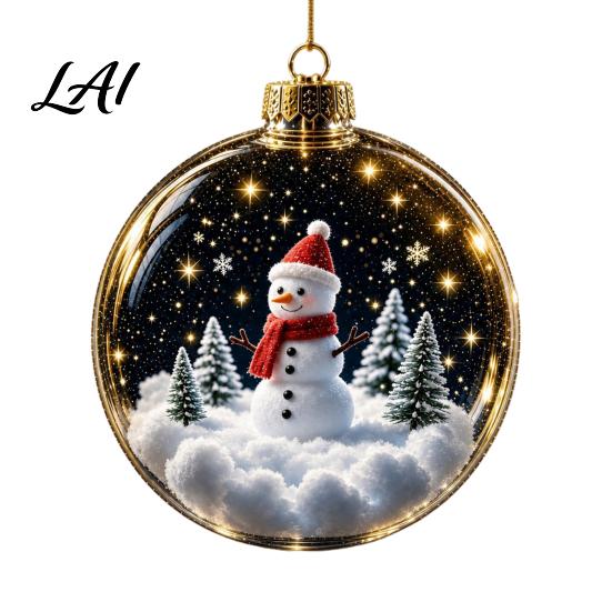 Charming Christmas Gift for Friends Glowing Decorative Ball Lighted Ornament with Festive Scene LED Illuminated Holiday Mantel Accents Tree Hanging