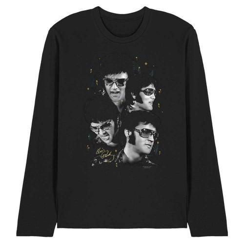 Elvis Presley Unisex Adult Faces Long-Sleeved T-Shirt