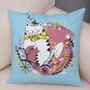 Home Decor Car Sofa Cushion Cover Colorful Pet Cat Pattern Print Square Pillowcase