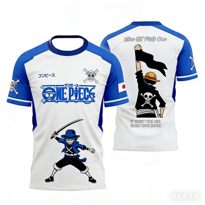 Japan One Piece Luffy Football Jersey Men T-shirt Football Special Jersey Adult Men's Quick-Drying T-shirt