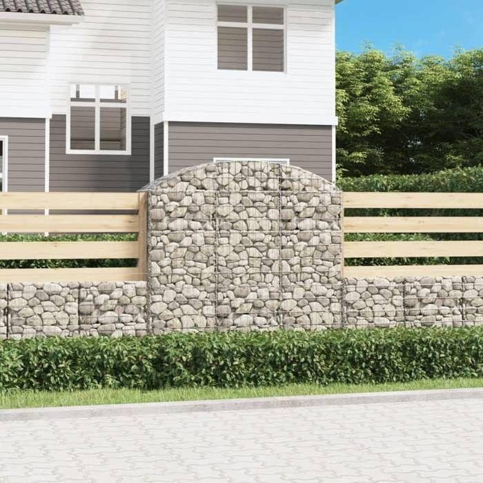 VidaXL Panier de Gabions Arqué Cage à Gabion Mur de Gabion Panier à Pierre Gabion pour Pierre Jardin Patio Extérieur 153457