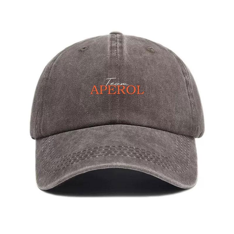 Team Aperol Vintage Washed Baseball Cap Vintage Old School Distressed Cotton Hat Unisex Adjustable Snapback For Group Party Sports Friends