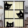 Curtains Child Room Black Cat Kitchen Curtains for Camera Blackout Curtain Halloween Decoration Shades Tulle for Bedroom Living