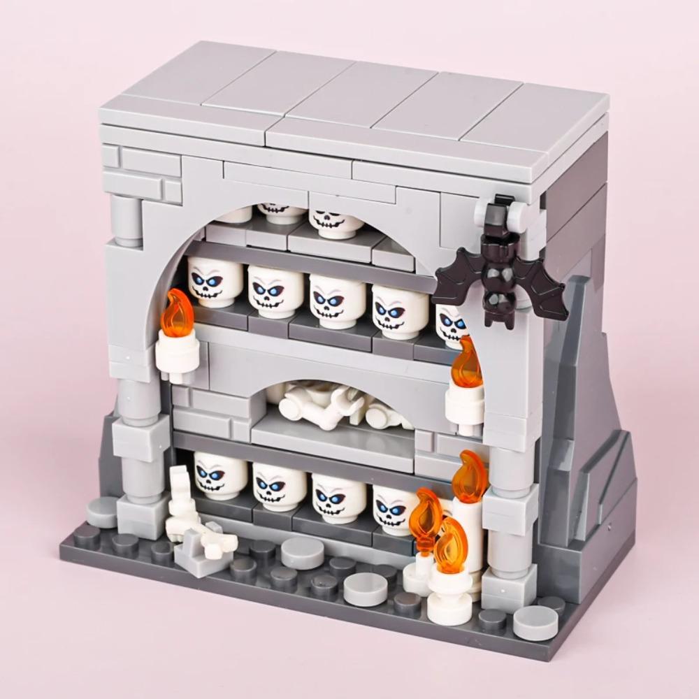 MOC Medieval Napoleonic Furniture Sheepskin Paper Cabinet Building Blocks Ink Map Compass Printed Tiles Bricks Toys Boys Gift