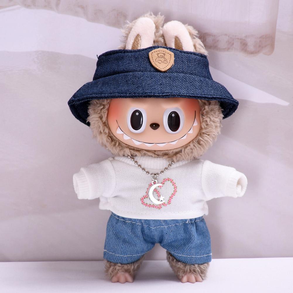 For 17cm Labubu Doll Clothes Fashion Clothes Hoodies Doll Clothes Color Match Hoodies Dolls Accessories Cute Decoration Little Cloths