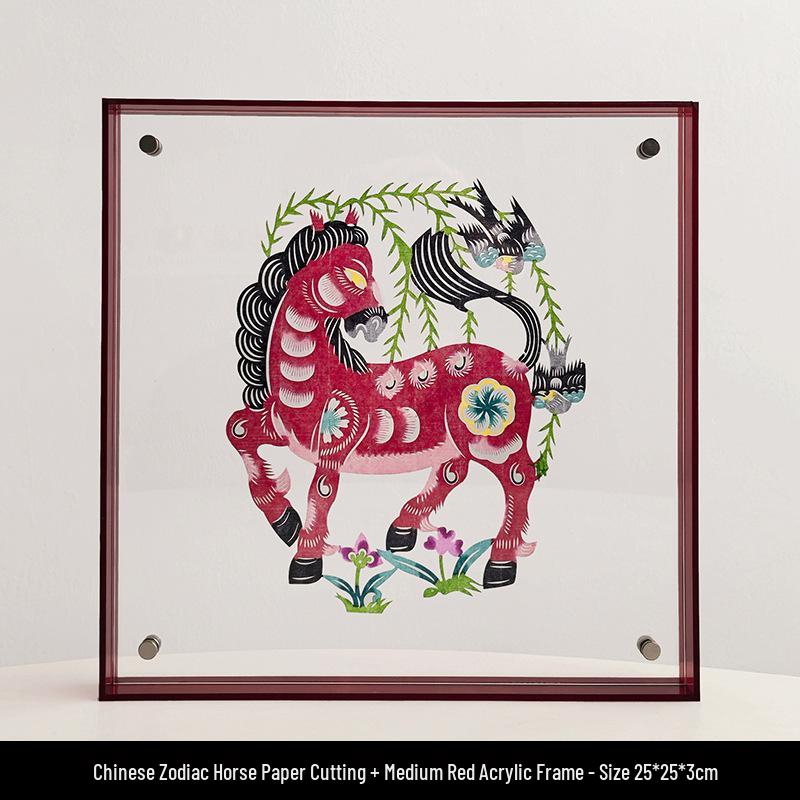 Chinese Intangible Heritage Shadow Puppet Lion Qilin Wall Decor - Handmade Festive Housewarming Gift