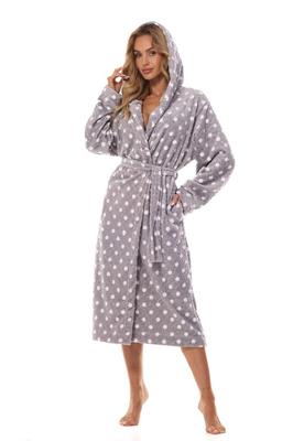 L&L 2406 Dots Long Bathrobe S-2XL Women's L&L