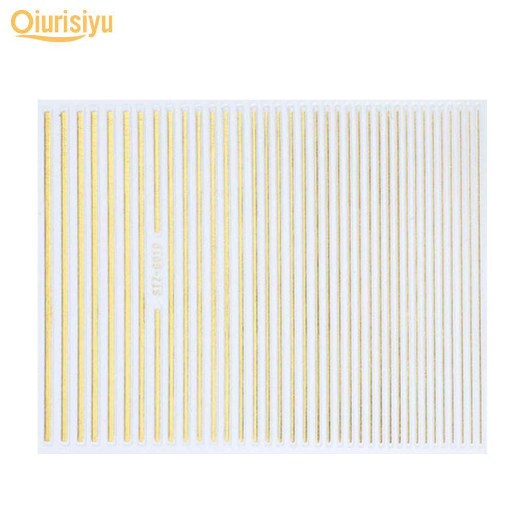 Gold Colour Geometry Shapes Nail Art Sticker