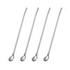 4 Piece Double Purpose Stirrer Straw With Spoon Attachments 304 Stainless Steel Long Handle Drinking Tool For Beverages