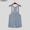 INCERUN Men Sleeveless U Neck Fitted See Through Bodysuits One Piece Jumpsuits Underwear