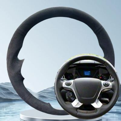 Car Steering Wheel Cover Hand Sewing Suede Car Accessories