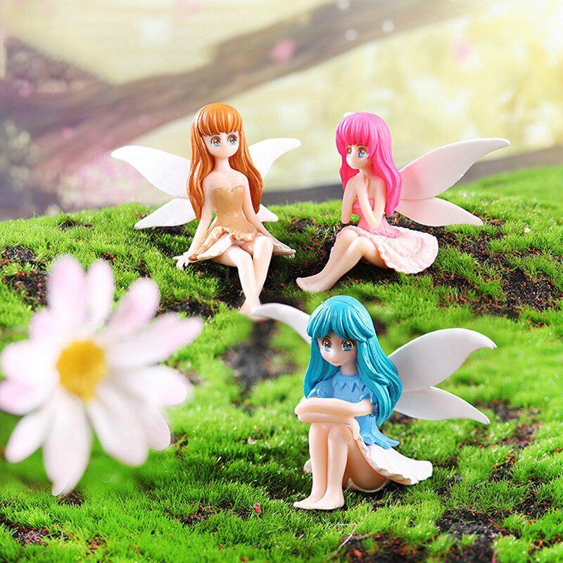 Miniature Cute Flower Fairy Statue Miniature Cartoon Landscape Decoration Doll House Accessories Family Decoration