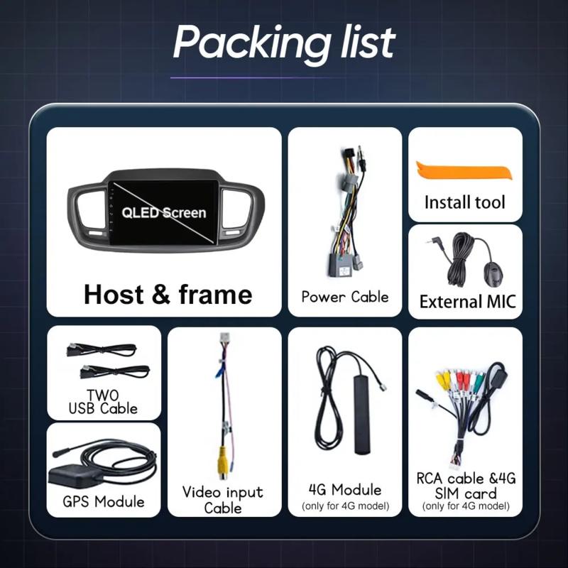 Android Car For Kia Sorento 3 2014 - 2017  Auto Radio Stereo Player Multimedia GPS Navigation Wireless Carplay Auto QLED Screen