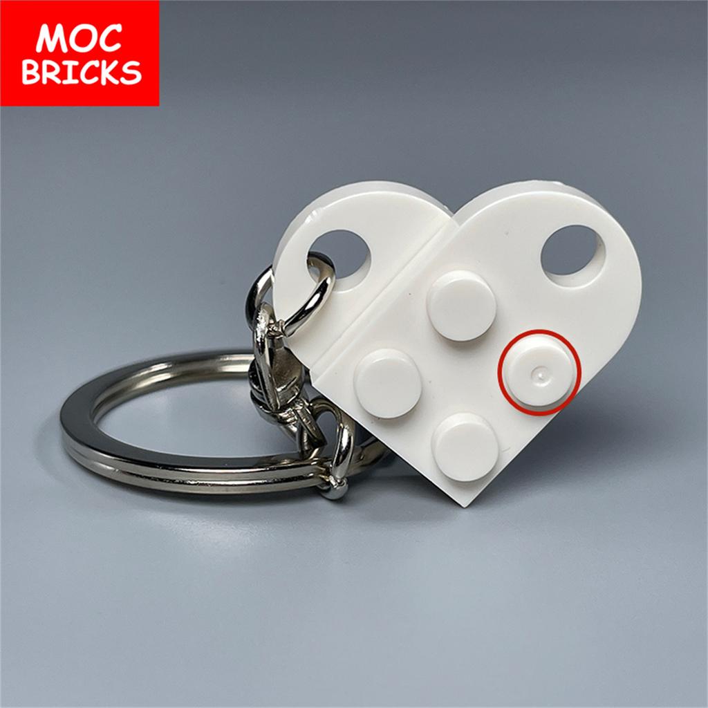 Non-Toxic Moc Bricks Heart Key Chain Plate Modified 2X3 With Hole 3176 Coupling Love Thanksgiving Educational Building Block Lovers Gift