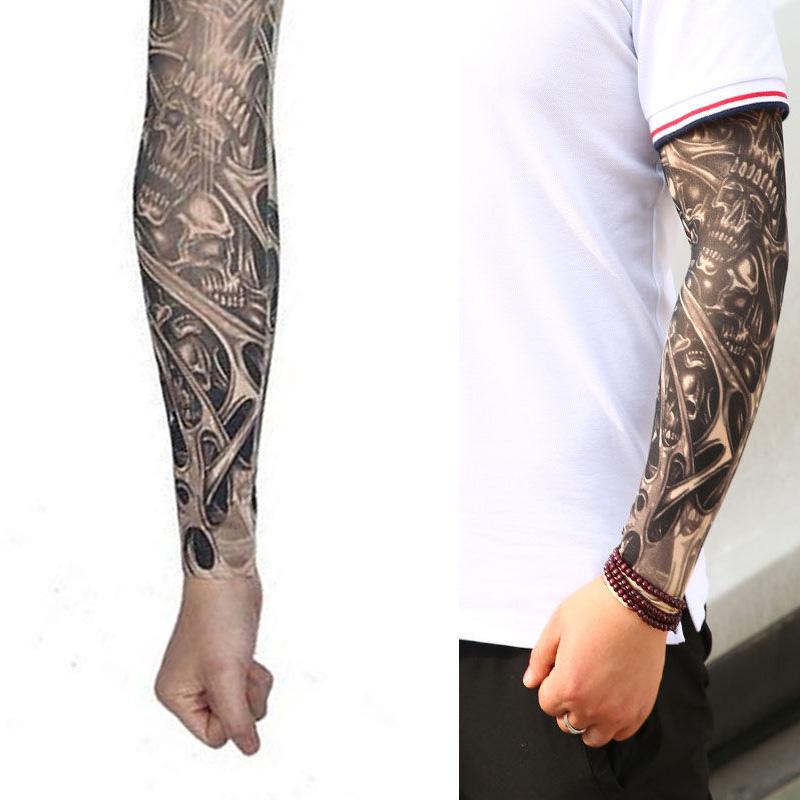 Fashion Stretchy Temporary Elastic Arm Fake Tattoo Sleeves For Men Women