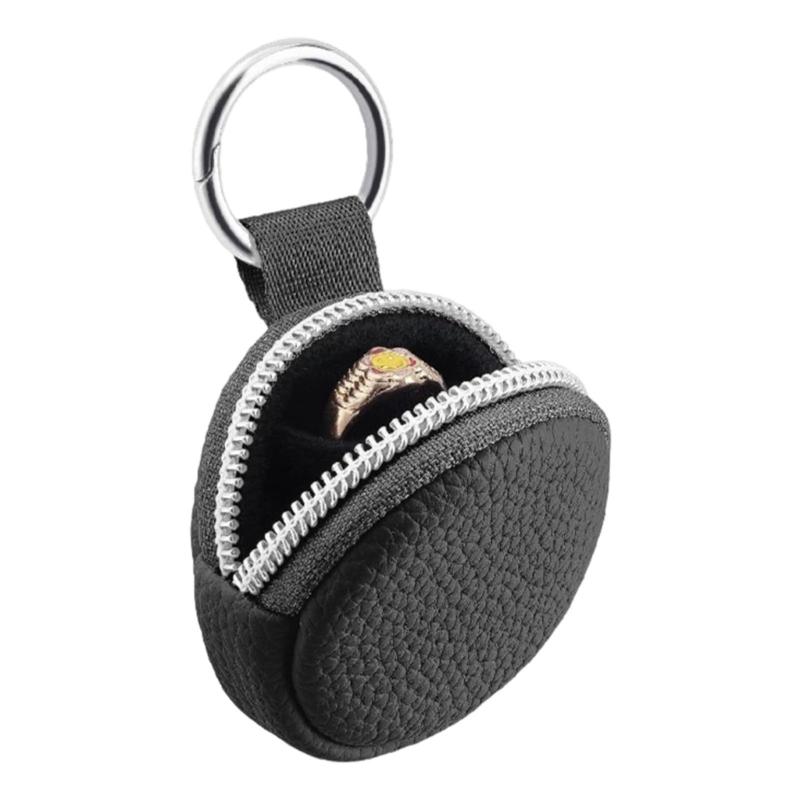 Small Travel Jewelry Organizers Soft Leather Case With 4 Color Addition For Earrings Rings Necklace Storage
