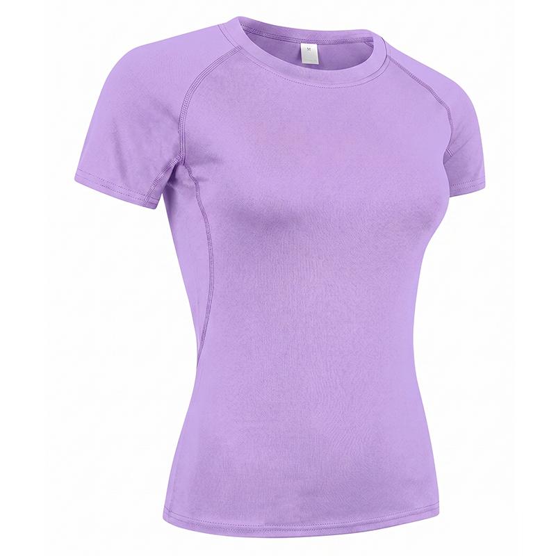 Damen Kompressionsshirt Kurzarm Sportliches Yoga Lauf T-Shirt Sommer Fitnessstudio Workout Schnelltrocknend Dehnbares T-Shirts Oberteile Baselayer