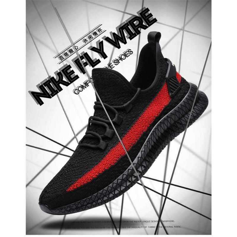 Casual Men's Shoes  New Spring and Autumn Summer Sports Shoes Breathable Flying Woven Trendy Shoes Trendy All-match Men's Net Shoes