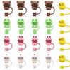 5/1pcs 10mm Cartoon 3D Animals Straw Cover Cap For Water Bottle Drinking Dust Cap Leak-Proof Straw Tips Cover