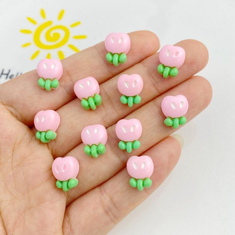 30Pcs New Cute Resin Mini Bee Tree Strawberry Sun Flatback Ornament Jewelry Making Manicure Hairwear Accessories