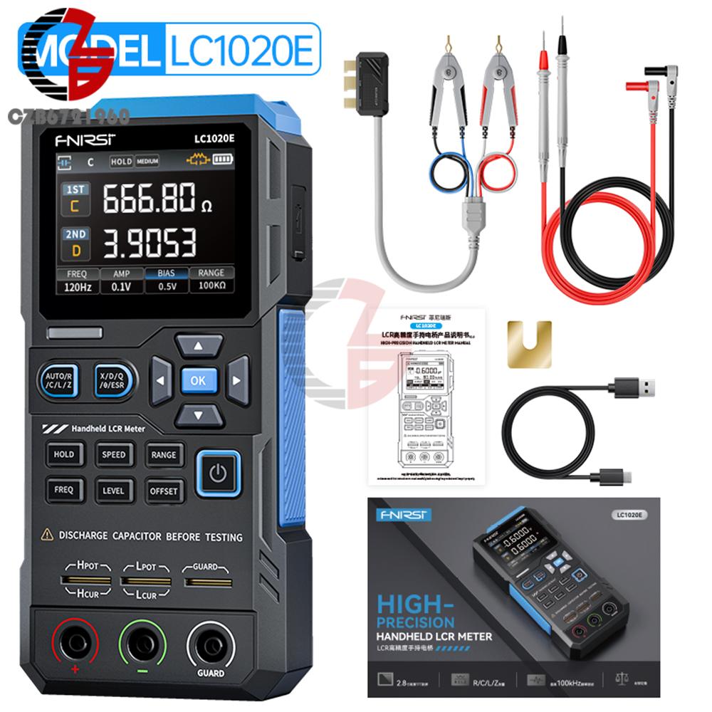 

FNIRSI LC1020E Handheld Digital Bridge Tester LCR Meter Automatic Range Inductance Capacitance Resistance Measurement Tool