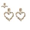 Rhinestone Earrings Splendid Alloy Diamond Heart-Shaped Fashion Love Diamond Eardrops