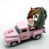 Christmas Farmhouse Truck Decors Metal Farm Pickup Truck Decors with Wreath/Tree Table Centerpieces Home Decoration