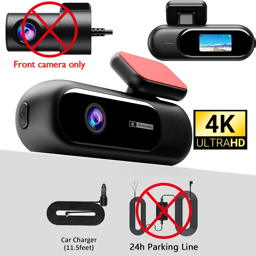 ASF1 Dual Lens 4K WiFi Dash Cam Car DVR Front Rear Night Vision 24H Parking Mini Black Box Vehicle Camera Recorder