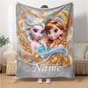Custom Name Elsa'S Winter Fantasy Party Blanket For Couch Bed Plush Cozy Fuzzy Blanket Super Soft Warm Blankets For Fall And Winter 091665