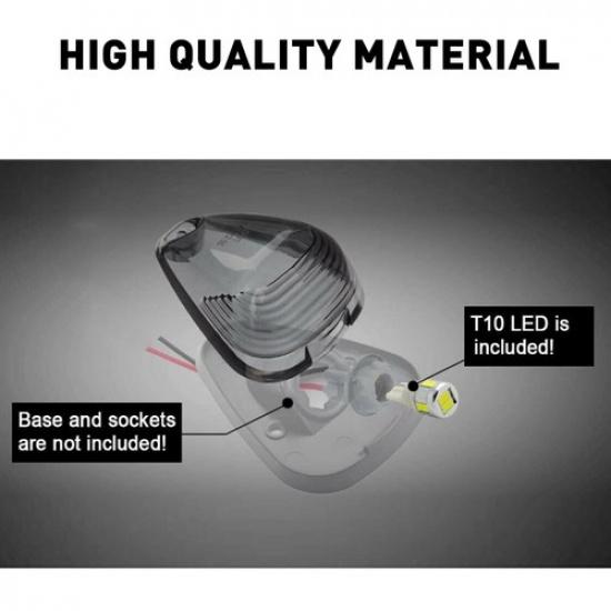 5Pcs Roof Marker Light Cover W/Bulbs For Ford 1999-2016 E-150 E-350 E-250 E-450