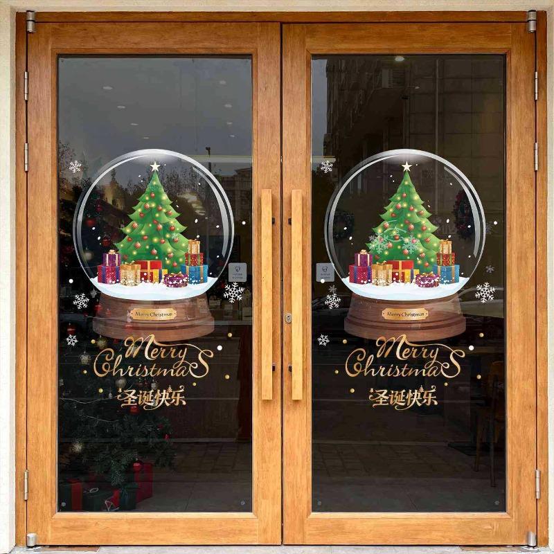Christmas Crystal Display Case Static Electricity Window Stickers Christmas Decoration Creative Glass Stickers