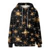 Women's Fashionable Casual Fleece Lined Long Sleeve Pocket Hooded Printed Sweatshirt