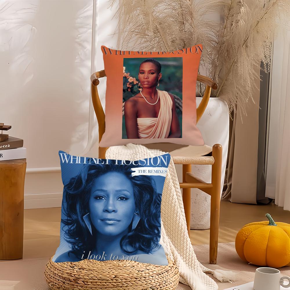 Singer Whitney Houston Pillow Case Home Cushion Cover Suitable For Office Sofa Car Suitable For All Seasons