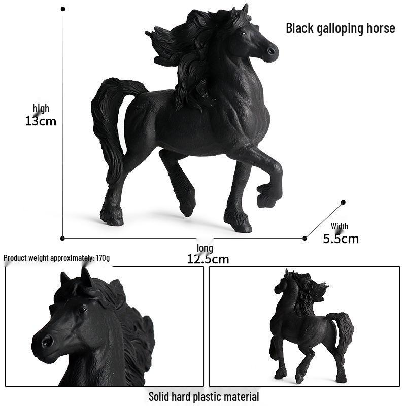 Cross-border Prairie Horse Desktop Ornament: Black & White North American Feral Horse Model
