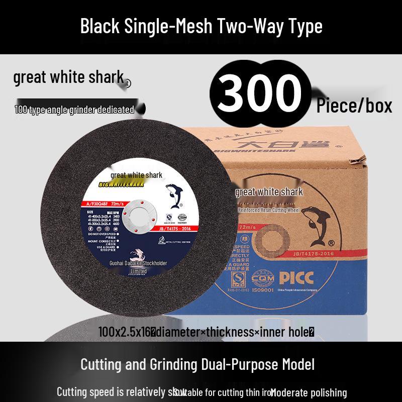 Great White Shark Angle Grinder: Stainless Steel Resin Cutting and Polishing Disc