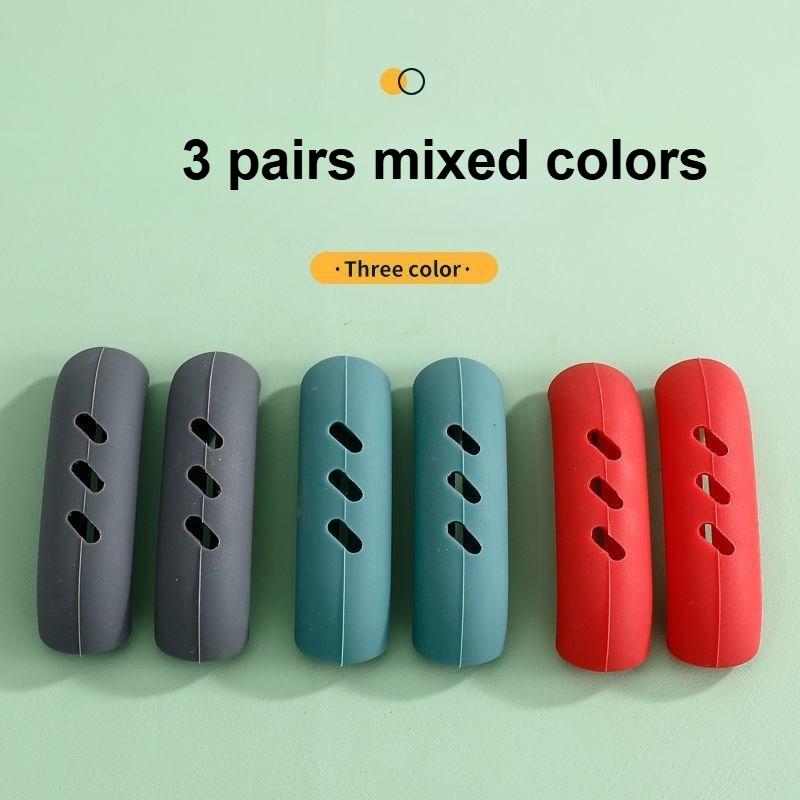 

3 Pairs Silicone Pot Holders with Non-Slip Grip Camping Cookware Holders, Non-Slip Base, Dishwasher Safe- Scratch-Resistant one size fits all